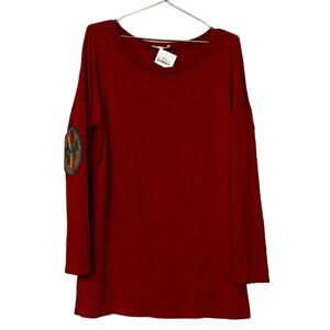Twenty second 22nd tunic top with embroidered elbow size large new with tag